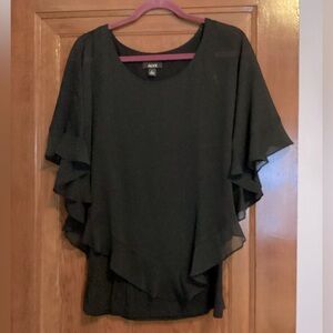 Alyx black cami with attached sheer overlay